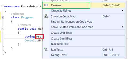 Rename from context menu 